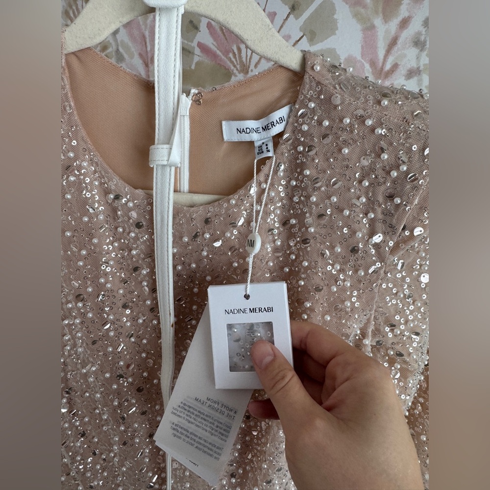 NEW NWT Nadine Merabi Misha White Bridal Jumpsuit Size 4 - Picture 4 of 8